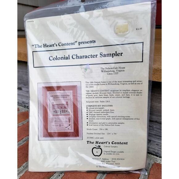 The Heart's Content COLONIAL CHARACTER SAMPLER Counted Cross Stitch Kit 8 New - Picture 1 of 2